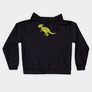 Cool Green Parasaurolophus Dinosaur. Cute Dino Cartoon. Kids Hoodie